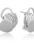 Sparkling Jewels Oorbellen Uneven Push Back Silver CZ EAS44