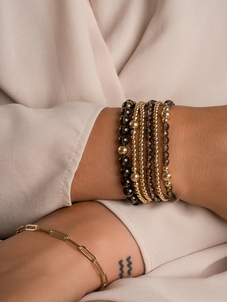 Sparkling Jewels Armband Rookkwarts BLK01S-G23 Zilverkleurig
