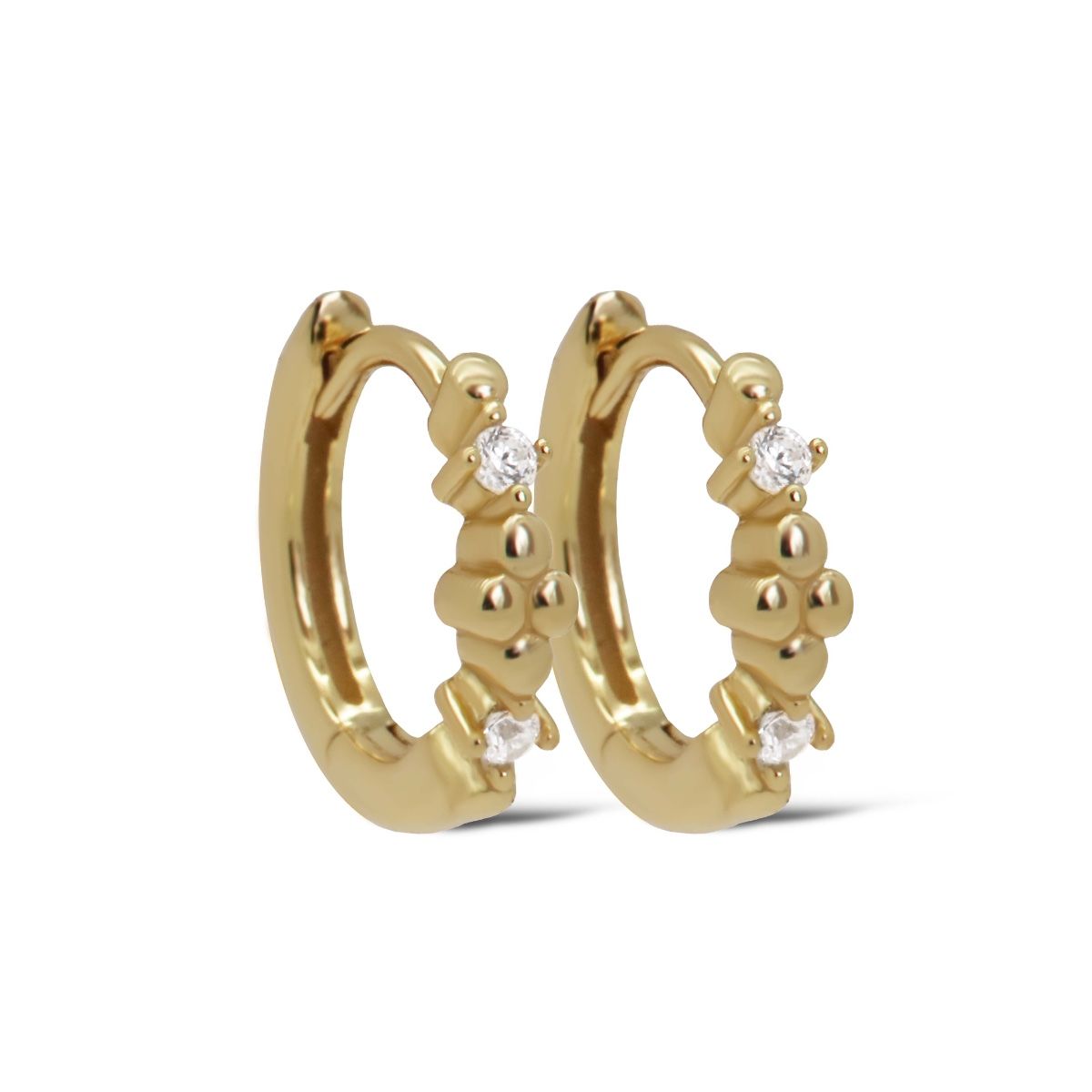 Karma Plain Hinged Hoops ELSAA Dots Goldplated H631GP oorbellen