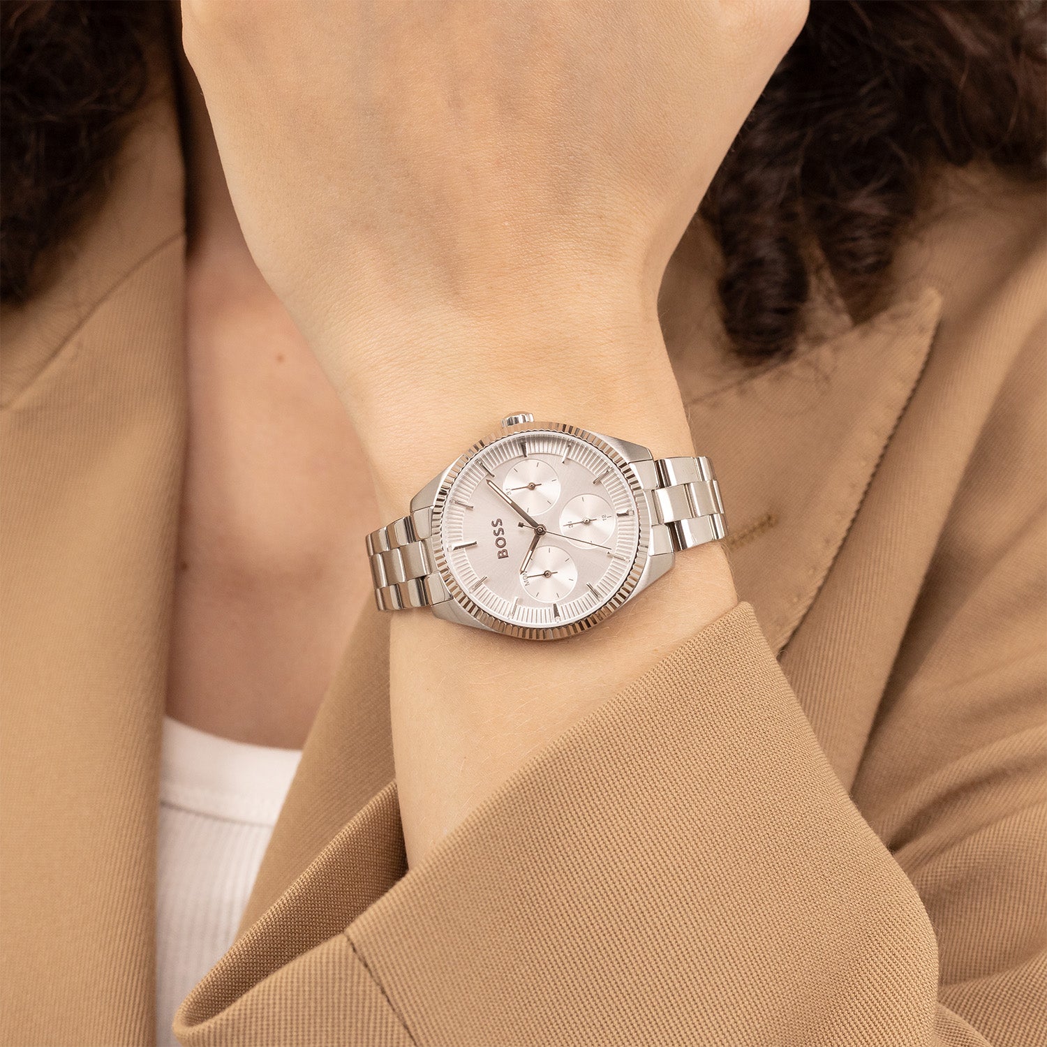 Hugo Boss Dames Horloge HB1502800 34 mm Zilverkleurig