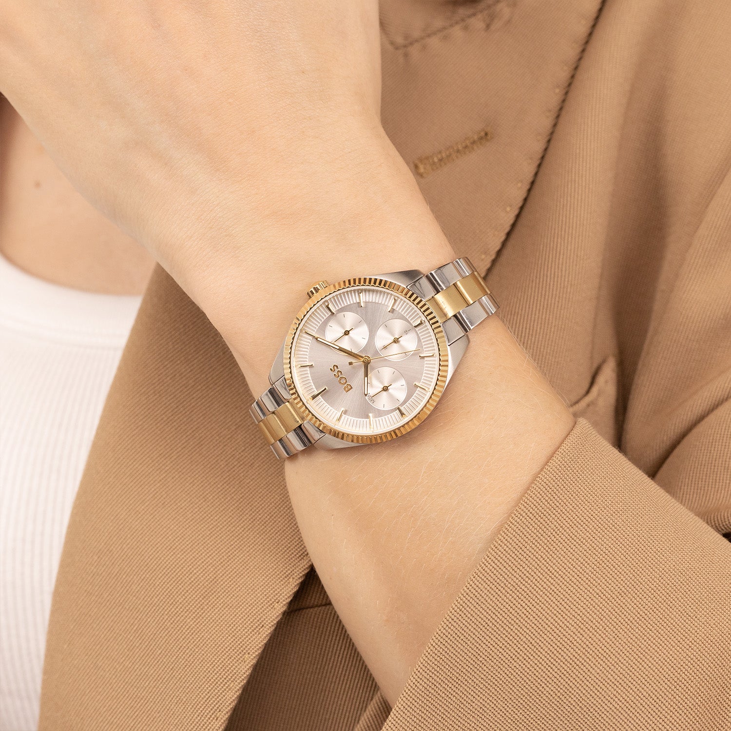 Hugo Boss Dames Horloge HB1502804 34 mm Zilverkleurig