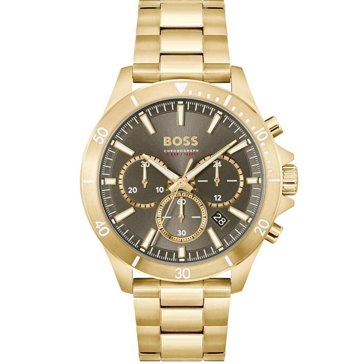 Hugo Boss Heren Horloge HB1514059 44 mm Goudkleurig