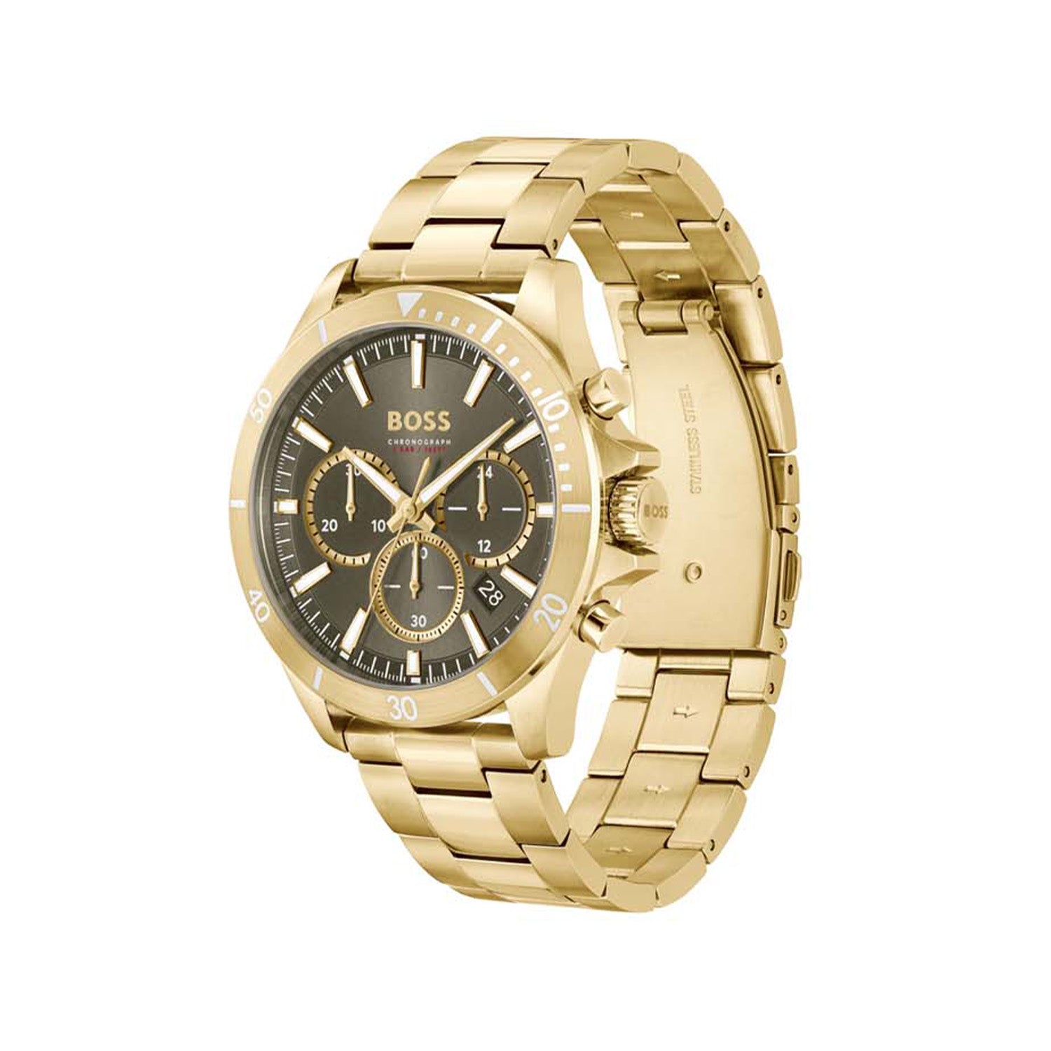 Hugo Boss Heren Horloge HB1514059 44 mm Goudkleurig