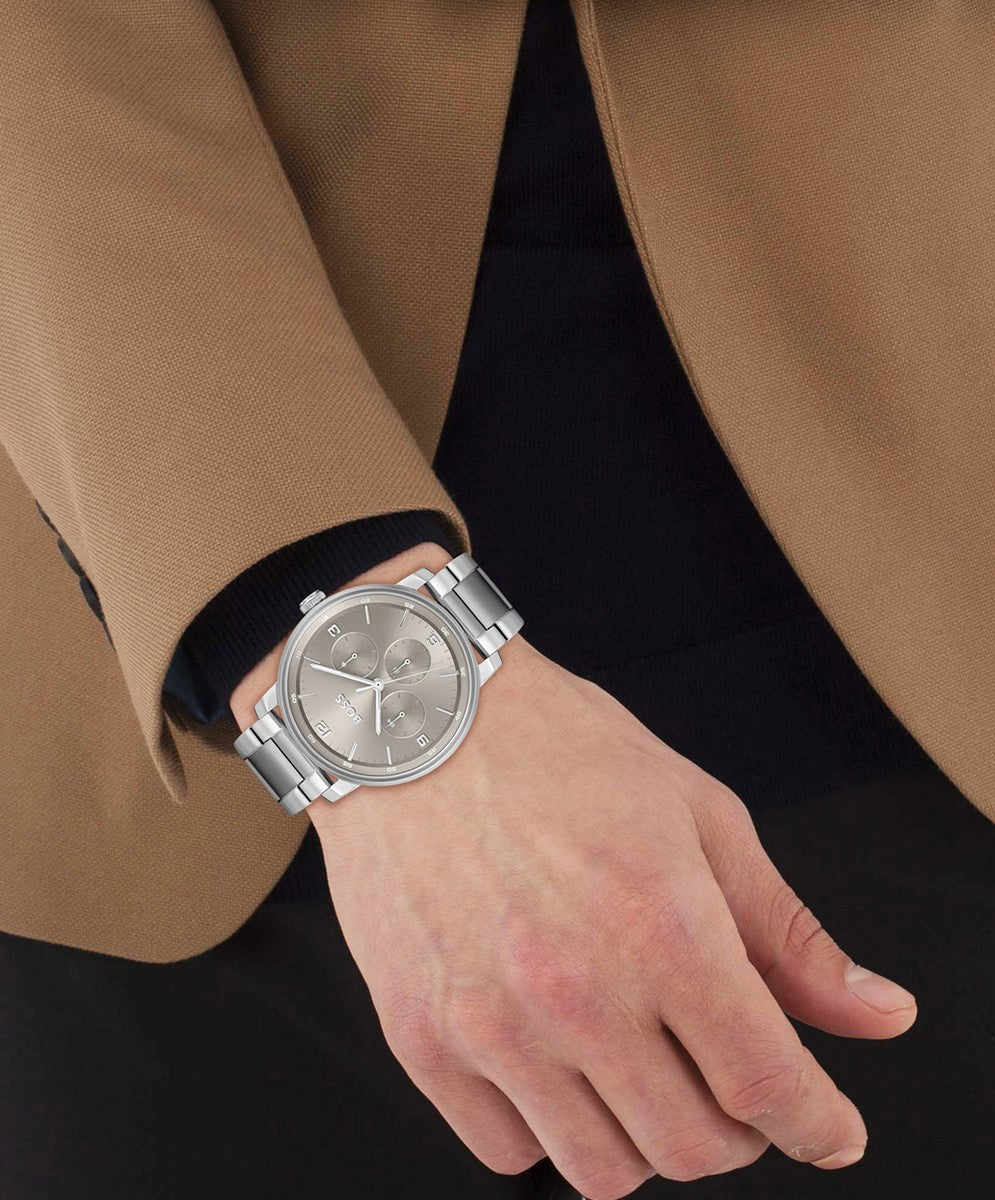 Hugo Boss Heren Horloge HB1514127 44 mm Zilverkleurig