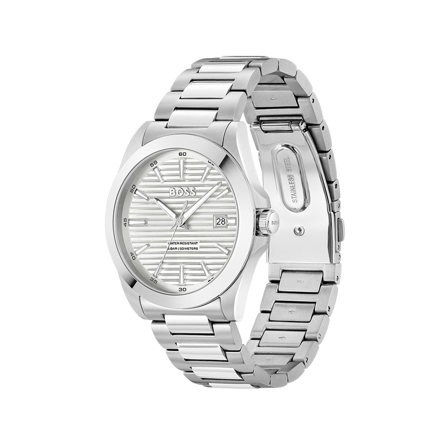 Hugo Boss Heren Horloge HB1514176 41 mm Zilverkleurig