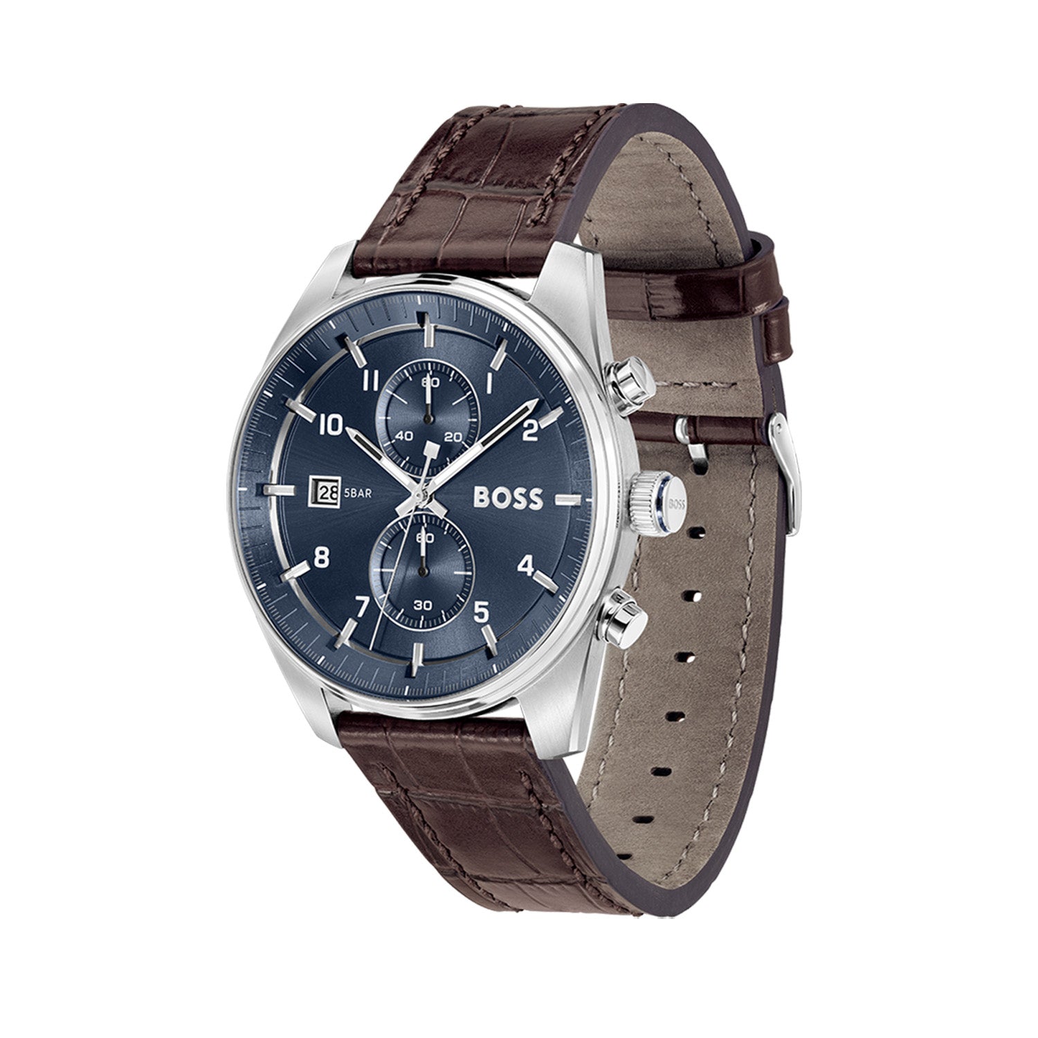Hugo Boss Heren Horloge HB1514194 44 mm Zilverkleurig