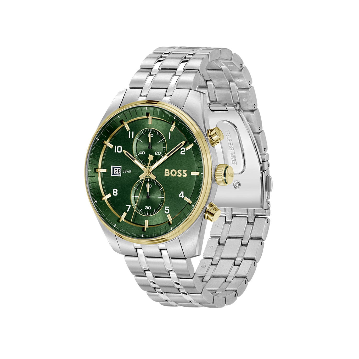 Hugo Boss Heren Horloge HB1514195 44 mm Zilverkleurig