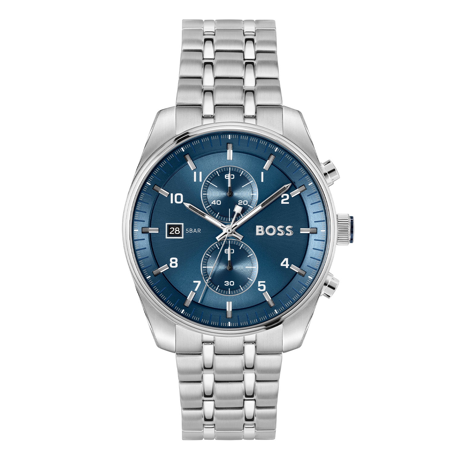 Hugo Boss Heren Horloge HB1514216 44 mm Zilverkleurig