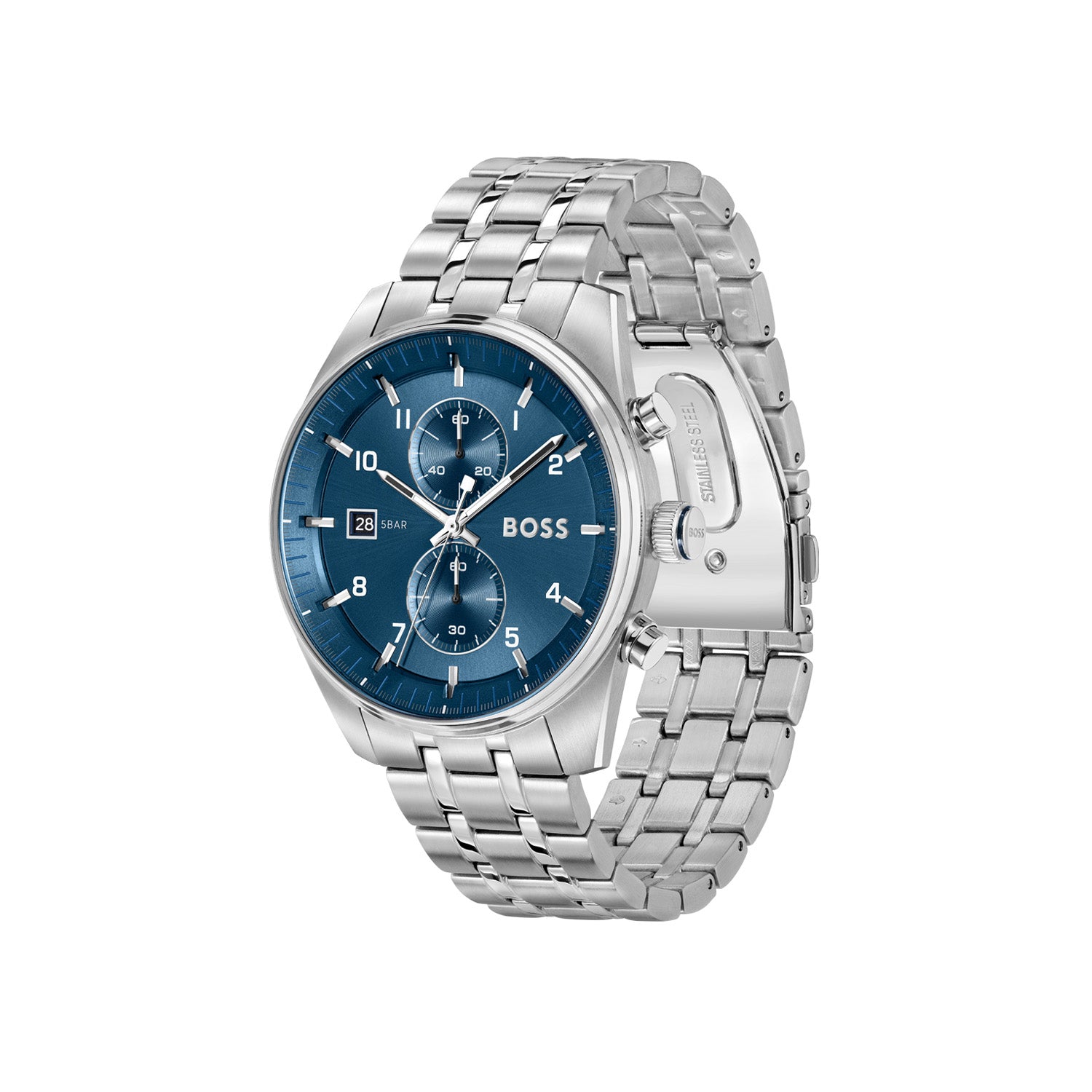 Hugo Boss Heren Horloge HB1514216 44 mm Zilverkleurig
