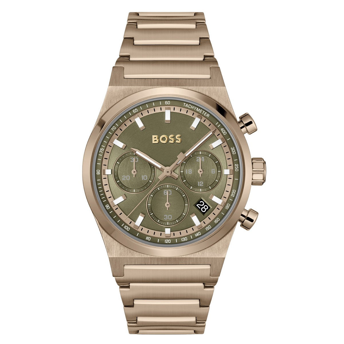 HUGO CANDOR CHRONO Herenhorloge HB1514222 – 41 mm – Goud & Groen