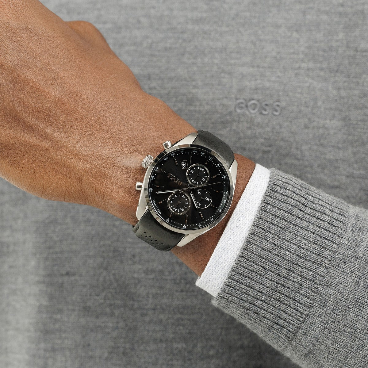 Hugo Boss Heren Horloge HB1514224 44 mm Zilverkleurig