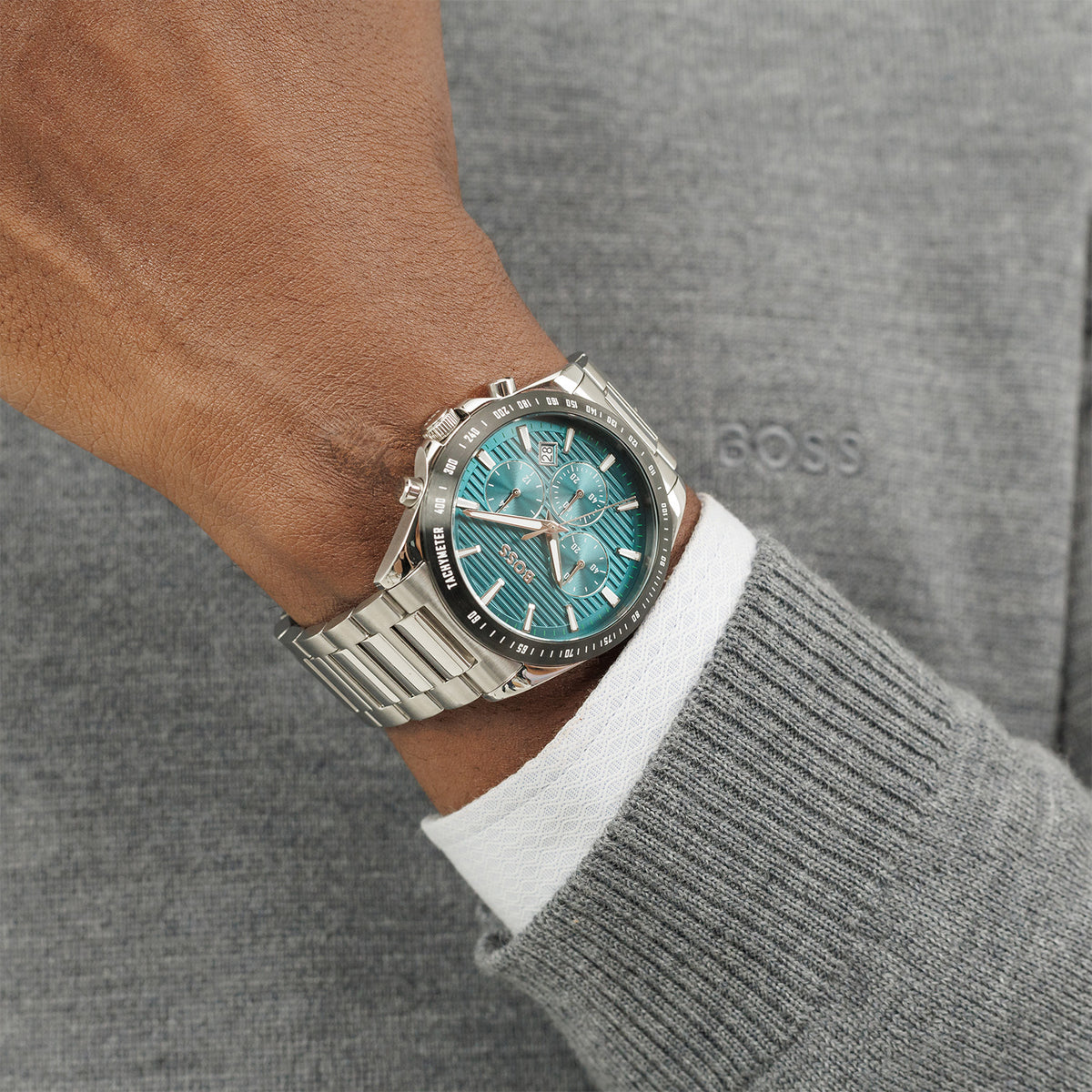Hugo Boss Heren Horloge HB1514241 41 mm Zilverkleurig