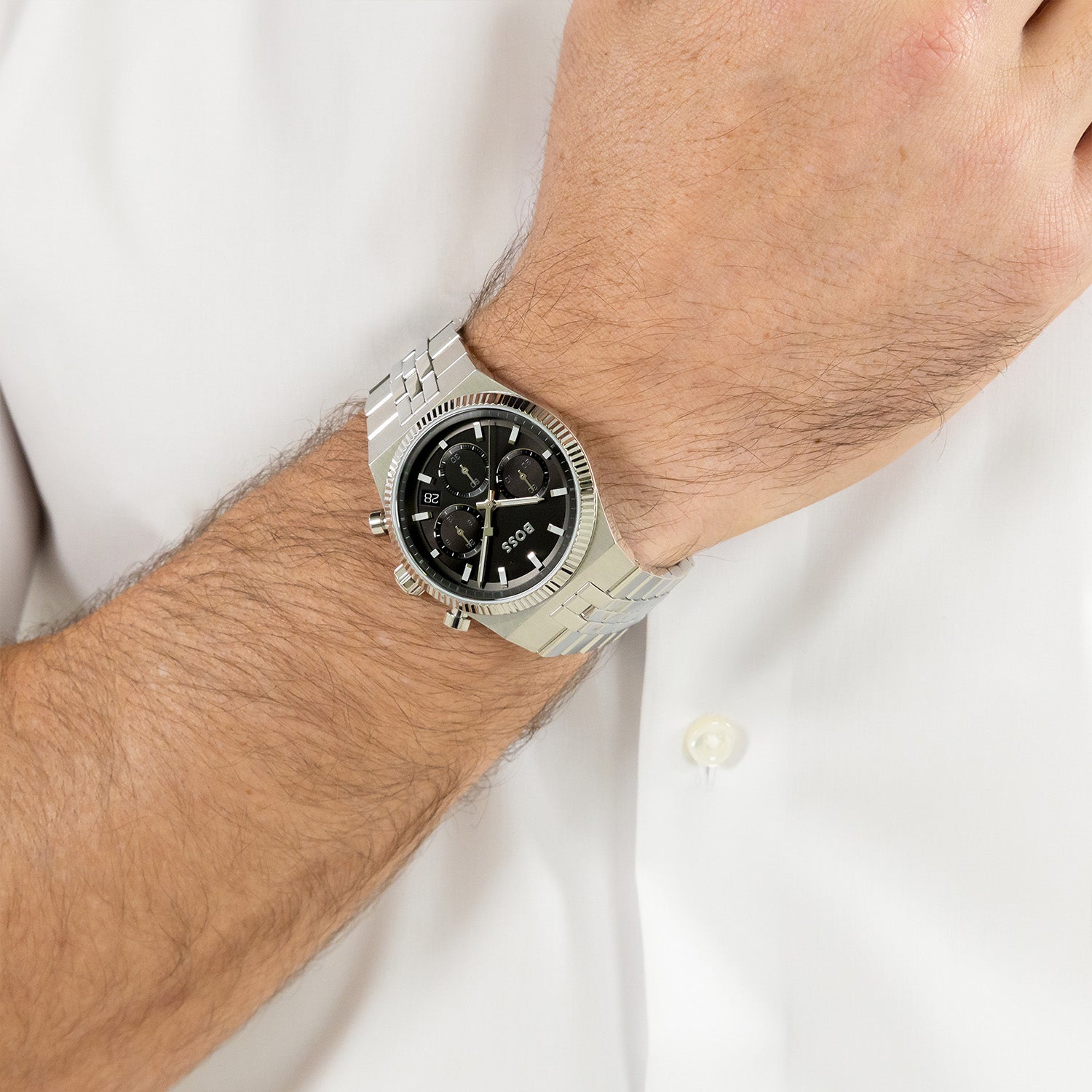 Hugo Boss Heren Horloge HB1514307 41 mm Zilverkleurig