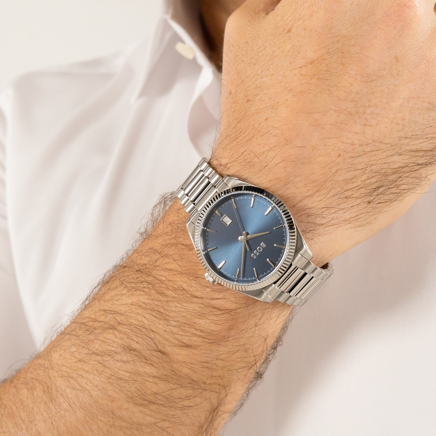 Hugo Boss Heren Horloge HB1514309 40 mm Zilverkleurig
