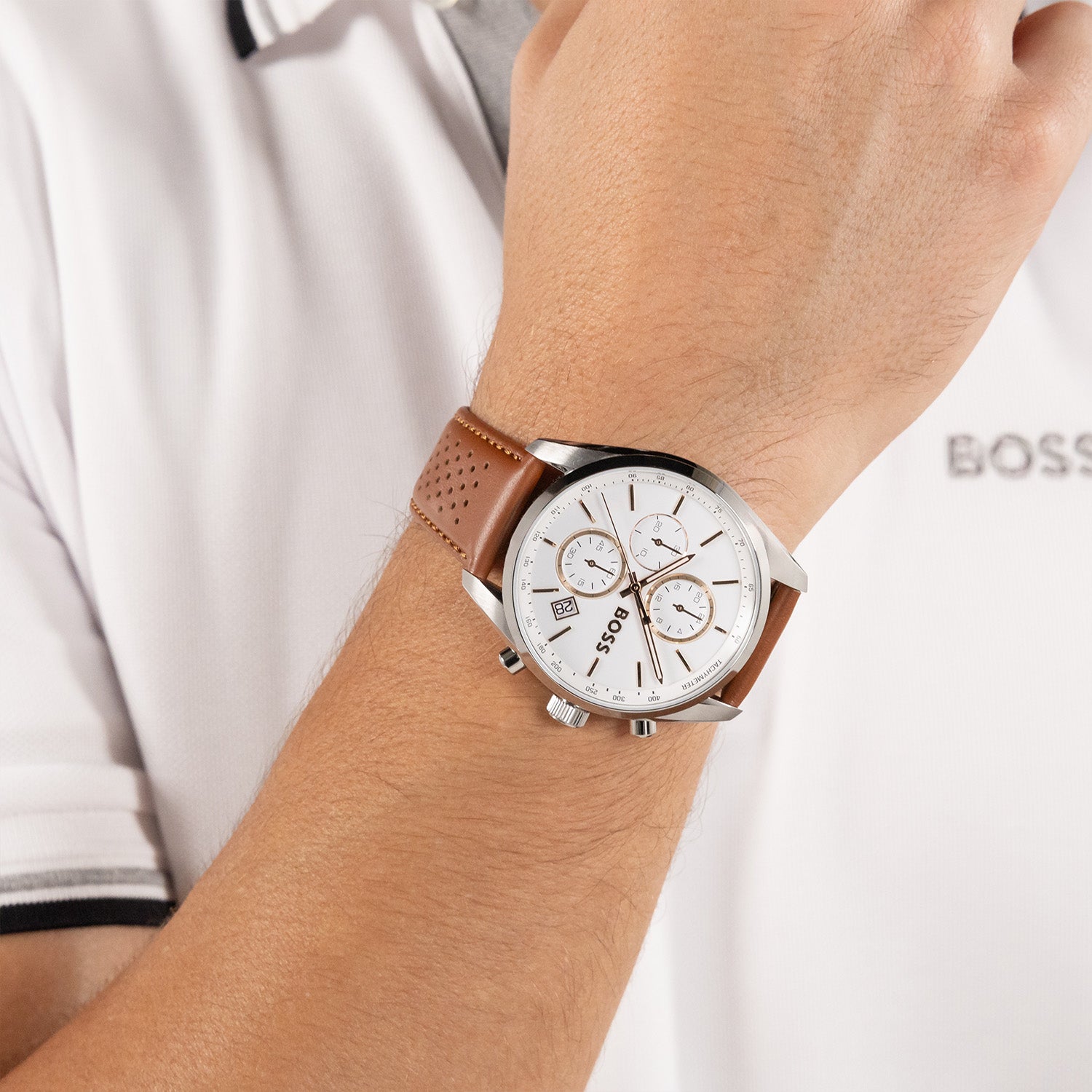 Hugo Boss Heren Horloge HB1514313 44 mm Zilverkleurig