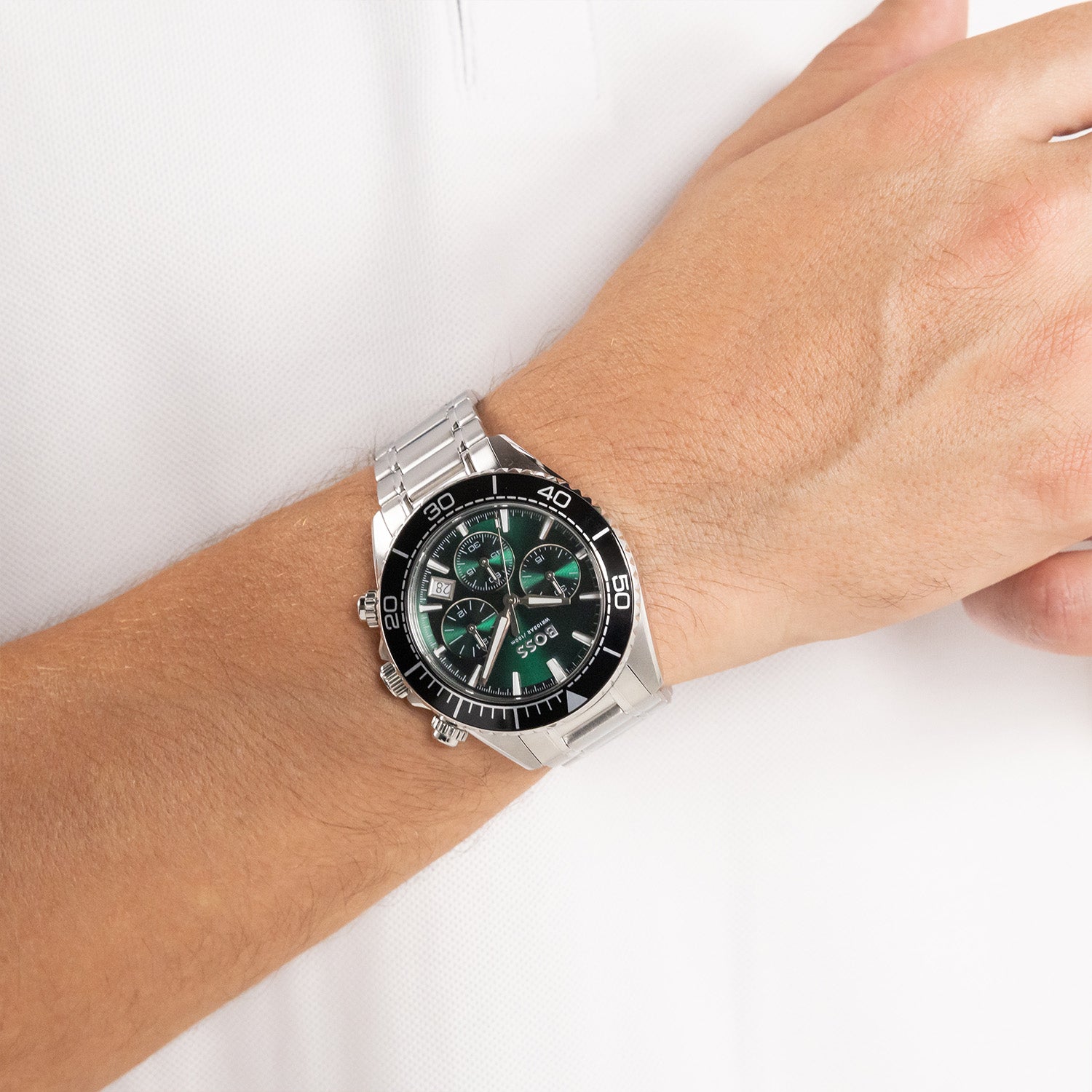 Hugo Boss Heren Horloge HB1514321 44 mm Zilverkleurig