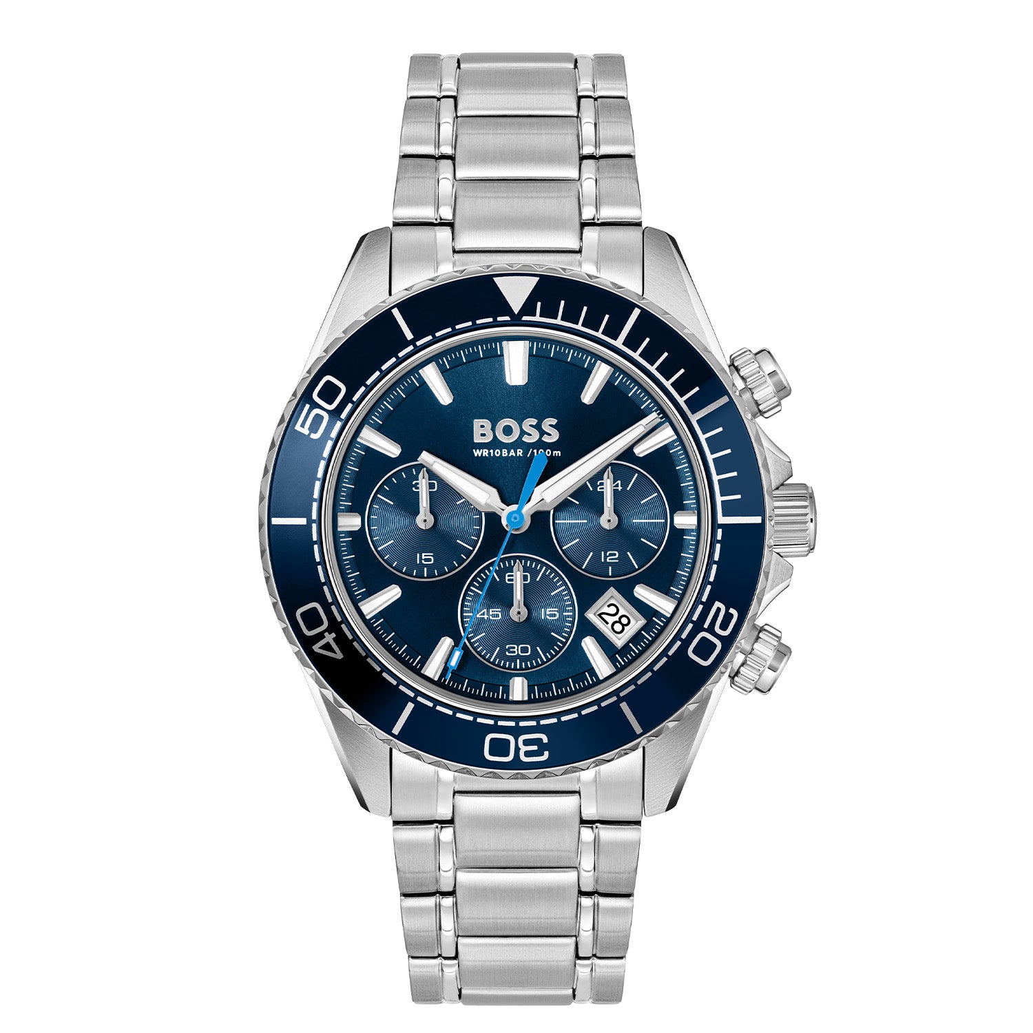 Hugo Boss Heren Horloge HB1514322 44 mm Zilverkleurig
