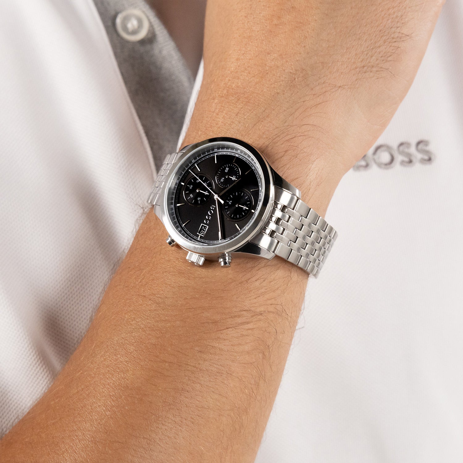 Hugo Boss Heren Horloge HB1514328 41 mm Zilverkleurig