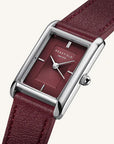 Rosefield horloge HBBLS-H08 Heirloom Modern Burgundy Dial Silver Burgundy Leather - PansiteNederland.nl