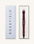 Rosefield horloge HBBLS-H08 Heirloom Modern Burgundy Dial Silver Burgundy Leather - PansiteNederland.nl