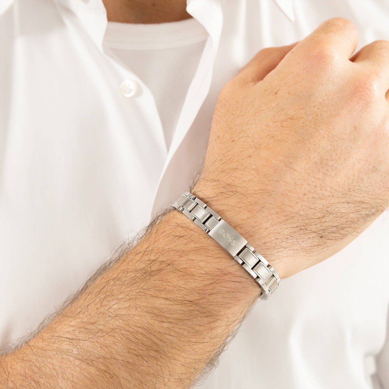 Hugo Boss Armband HBJ1580036 Heren Zilverkleurig 20 cm