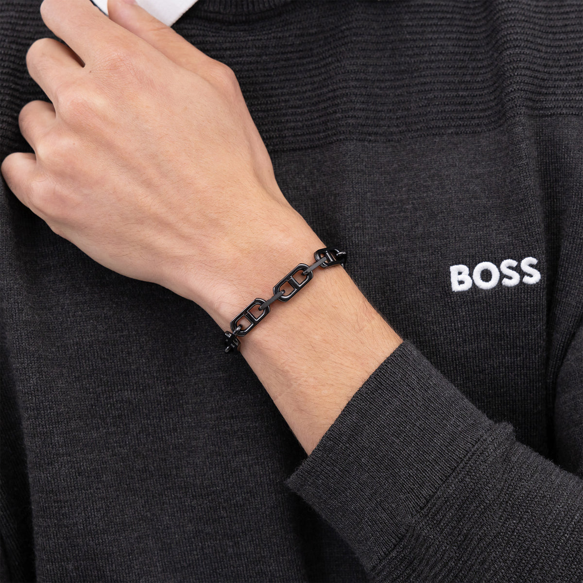 Hugo Boss Armband HBJ1580728M Heren Zwart 19 cm