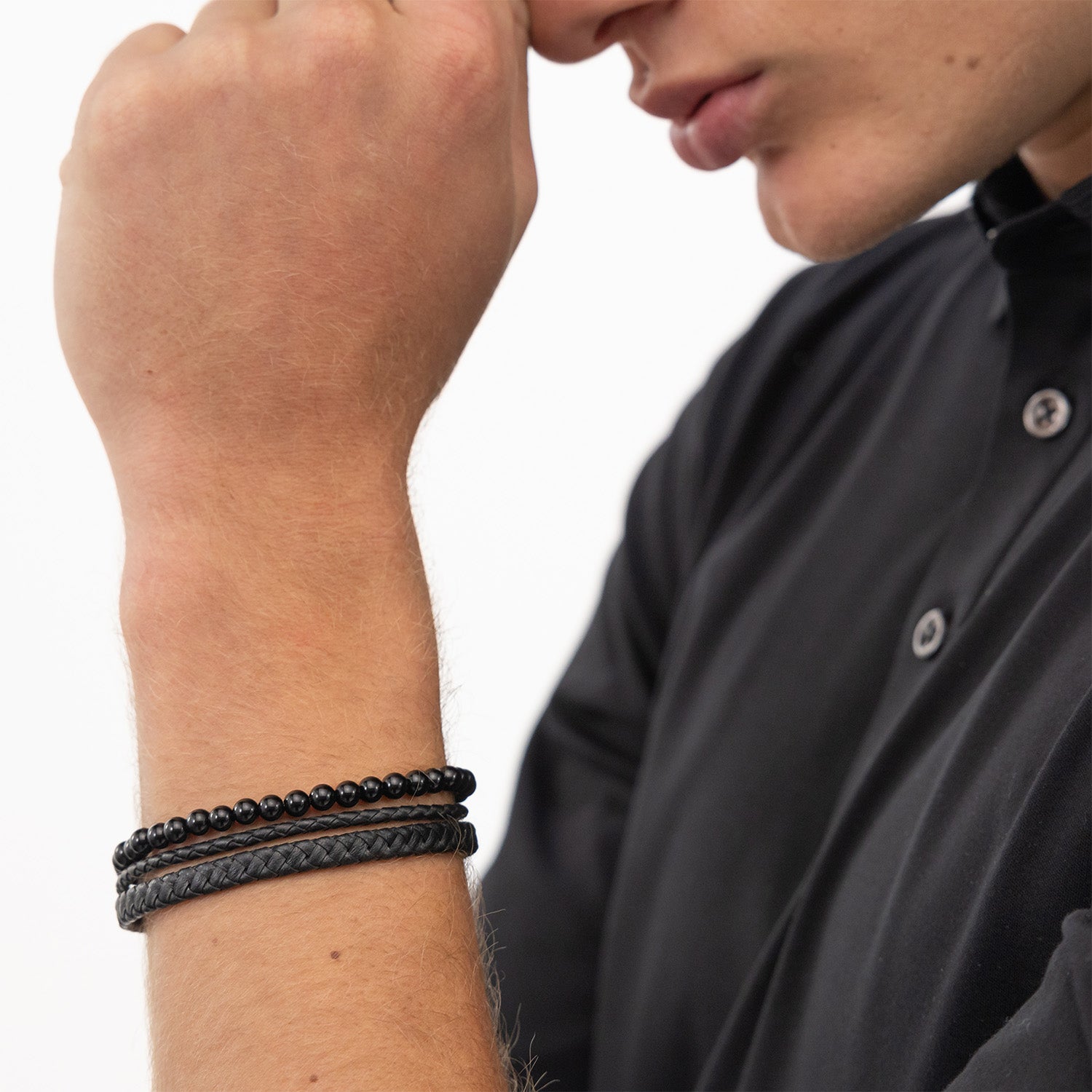 Hugo Boss Armband HBJ1580786 Heren Zwart 19 cm