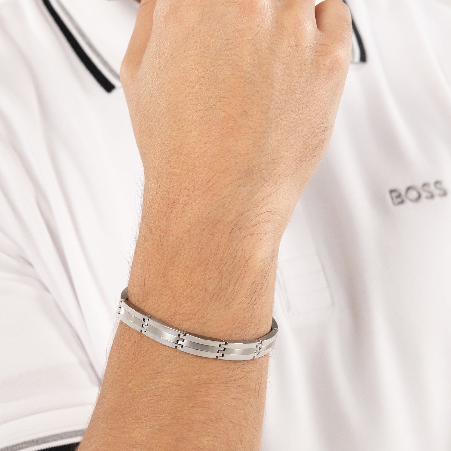 Hugo Boss Armband HBJ1580803 Heren Zilverkleurig 19 cm