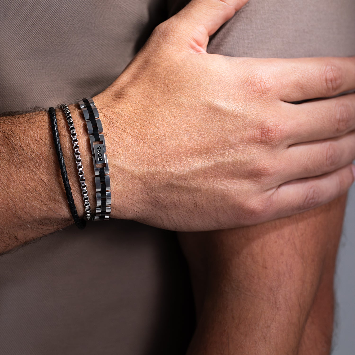 Hugo Boss HBJ1580880 Heren Armband Zilverkleurig