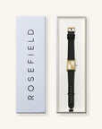 Rosefield horloge HCBLG-H07 Heirloom Modern Champagne Dial Gold Black Leather - PansiteNederland.nl