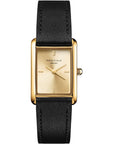 Rosefield horloge HCBLG-H07 Heirloom Modern Champagne Dial Gold Black Leather