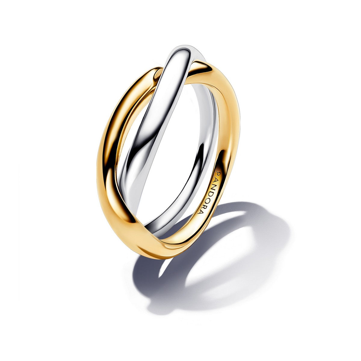 Pandora Tweekleurige Verstrengelde Banden Ring bicolor zilver en goudverguld - 163262C00