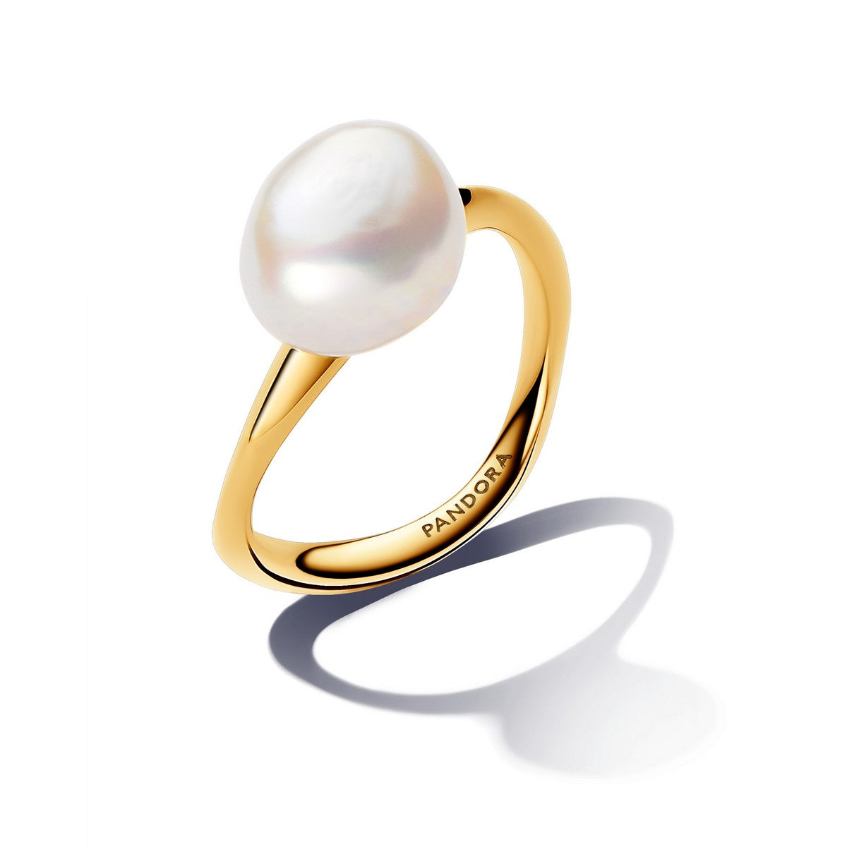 Pandora Barok Behandelde Gecultiveerde Zoetwaterparel Ring goudverguld - 163293C01
