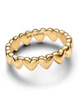 Pandora Geelgouden Rij van Harten Ring 163427C00 - PansiteNederland.nl