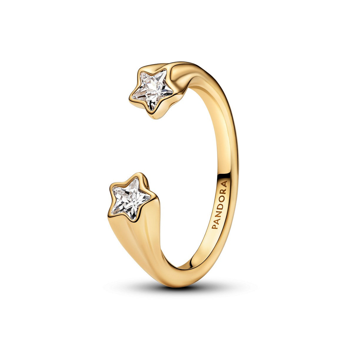 Pandora Sprankelende open ring met vallende sterren goudverguld - 163582C01