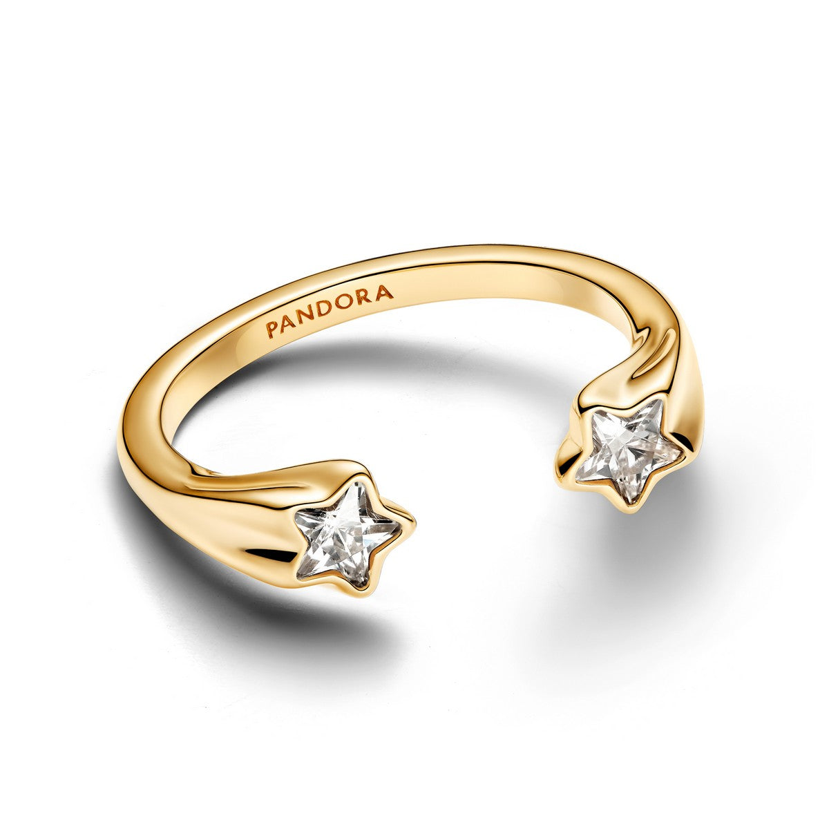 Pandora Sprankelende open ring met vallende sterren goudverguld - 163582C01