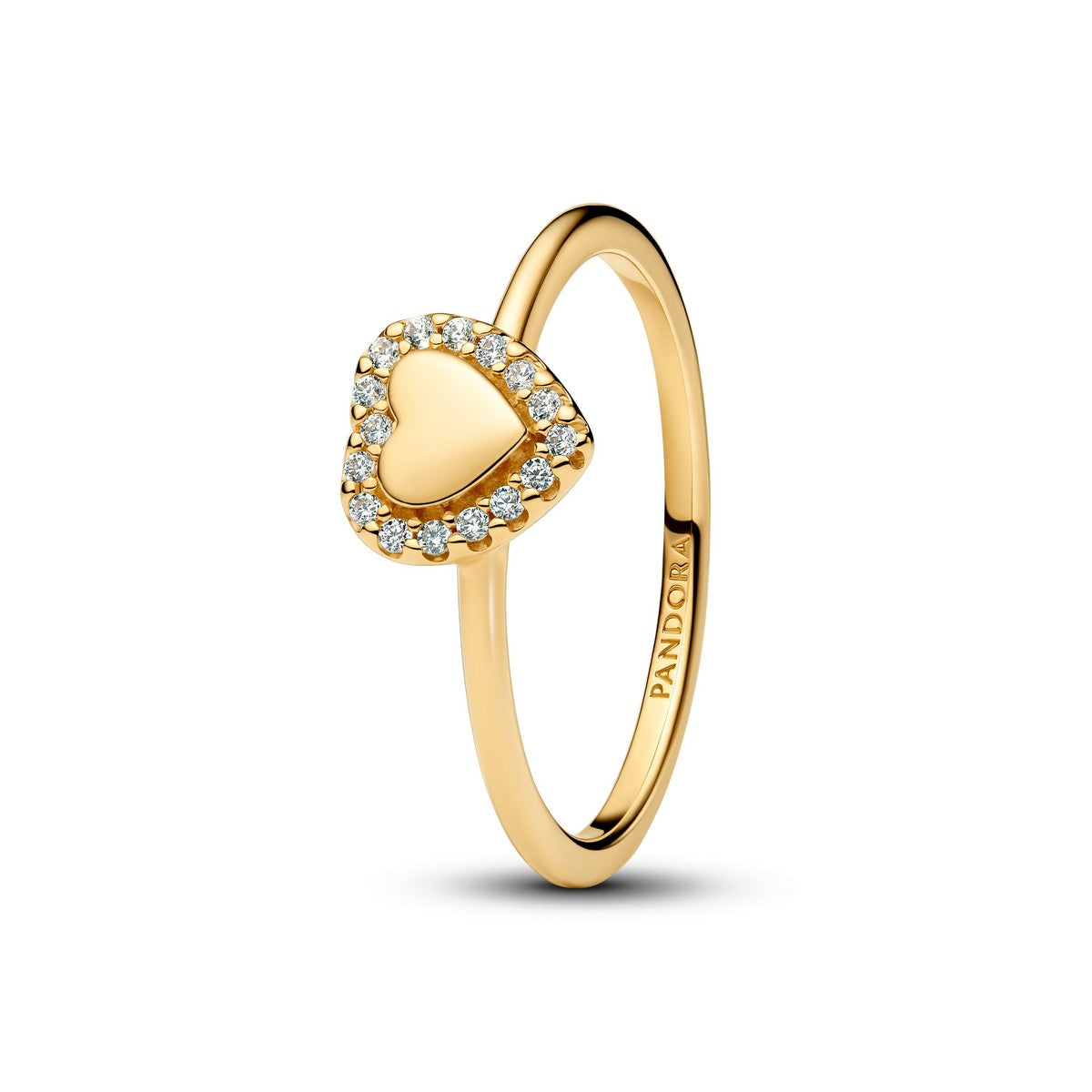 Pandora Graveerbaar Hart Halo Ring goudverguld - 163801C01