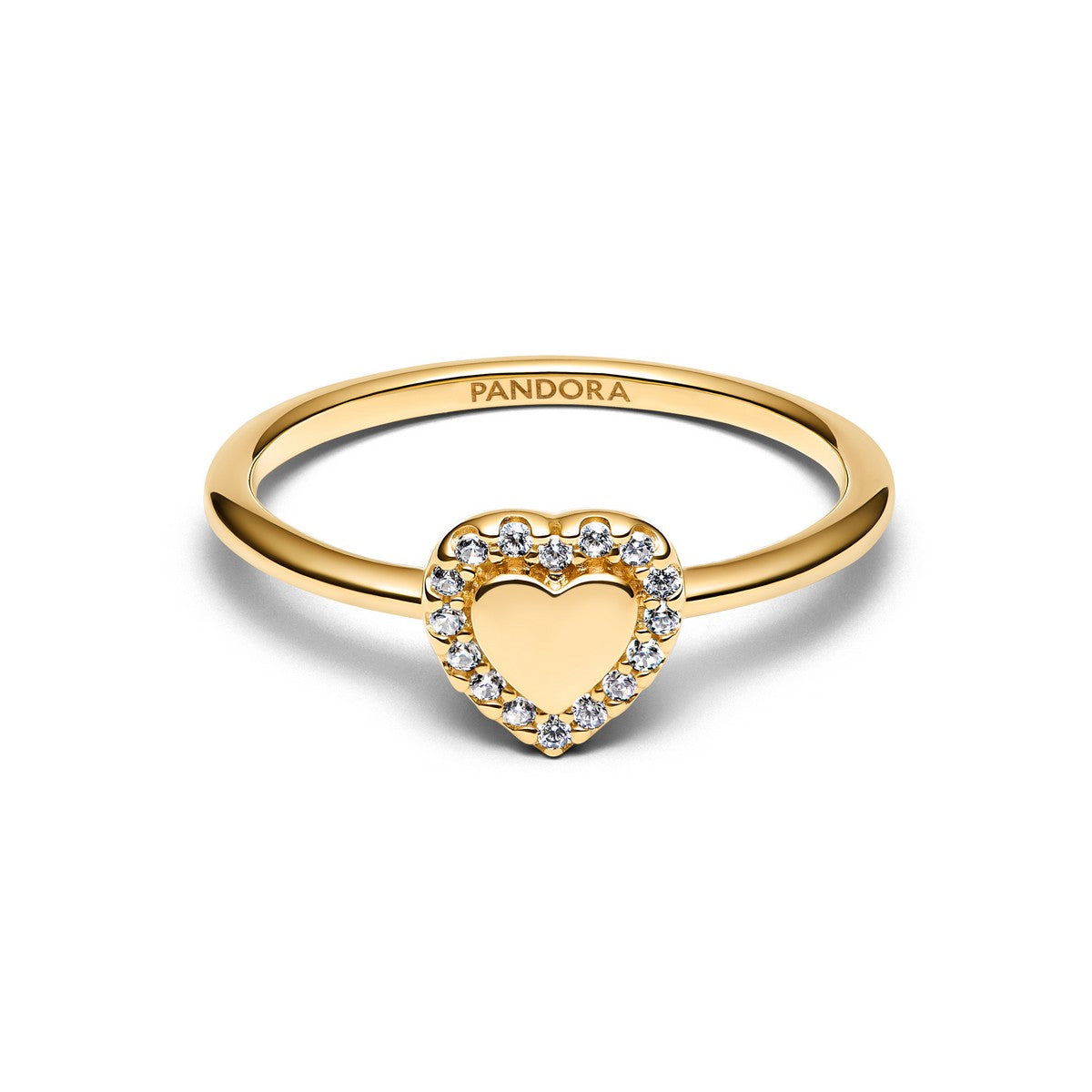 Pandora Graveerbaar Hart Halo Ring goudverguld - 163801C01