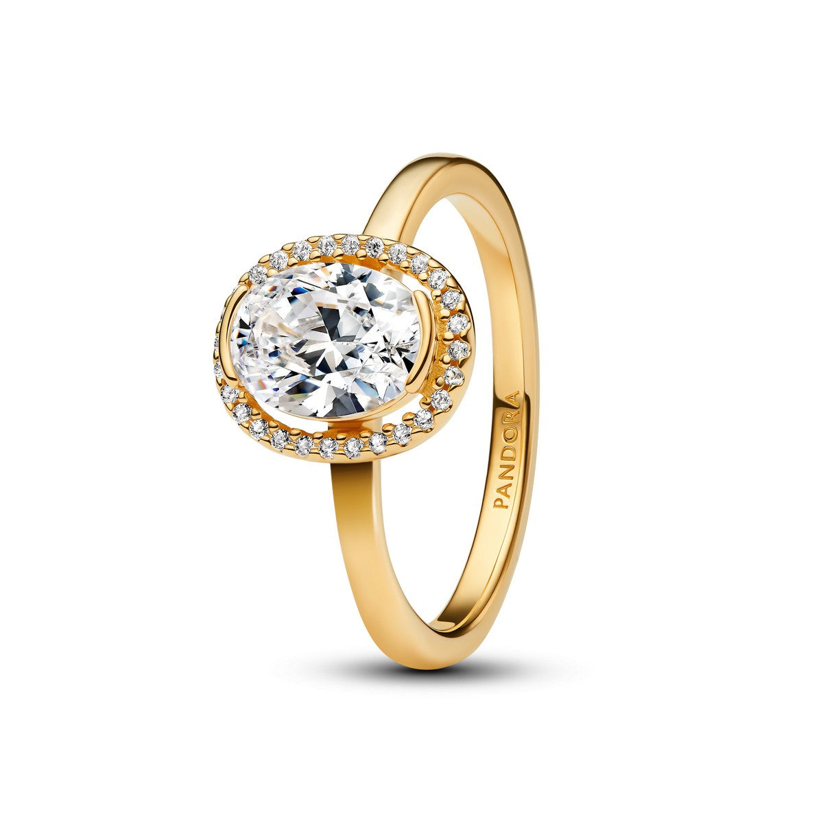 Pandora Ovale Sprankelende Halo Ring goudverguld - 163802C01