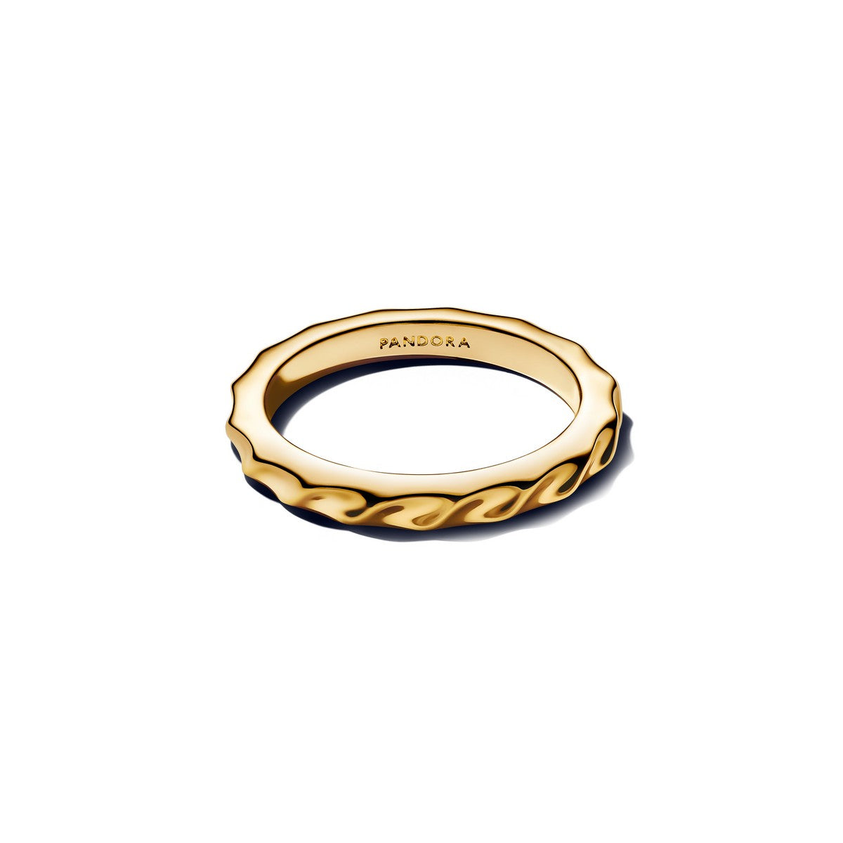 Pandora Geribbelde Band Ring goudverguld - 163885C00