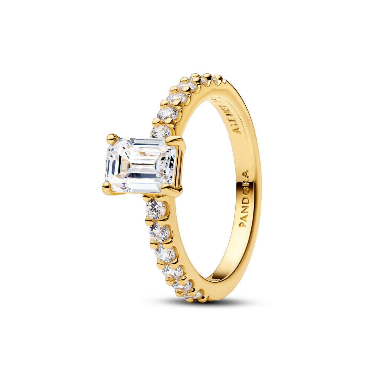Pandora Rectangular Sparkling Halo Ring goudverguld - 164506C01