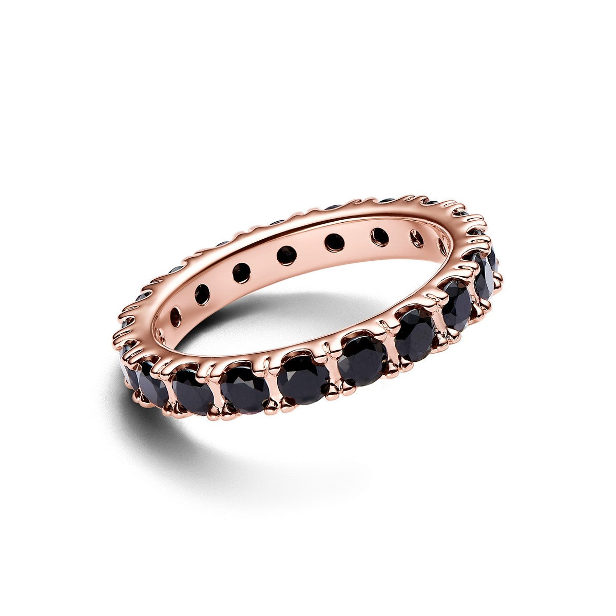 Pandora 14k Rosé Goud Vergulde Ring met Zwarte Kristal 180050C02 - PansiteNederland.nl