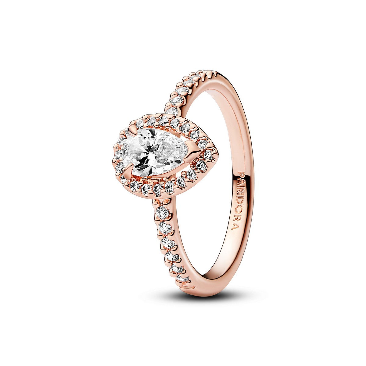 Pandora 14K Rosegold-Plated ring met zirkonia 182835C01, exclusief en kwalitatief hoogwaardig. Ontdek nu!