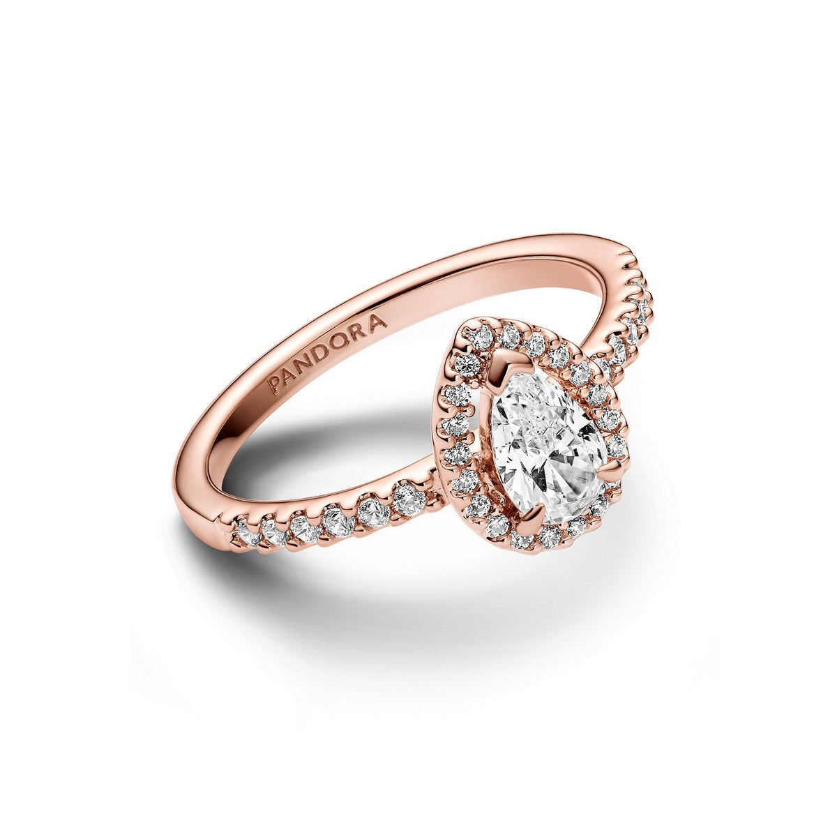 Pandora 14K Rosegold-Plated ring met zirkonia 182835C01, exclusief en kwalitatief hoogwaardig. Ontdek nu!
