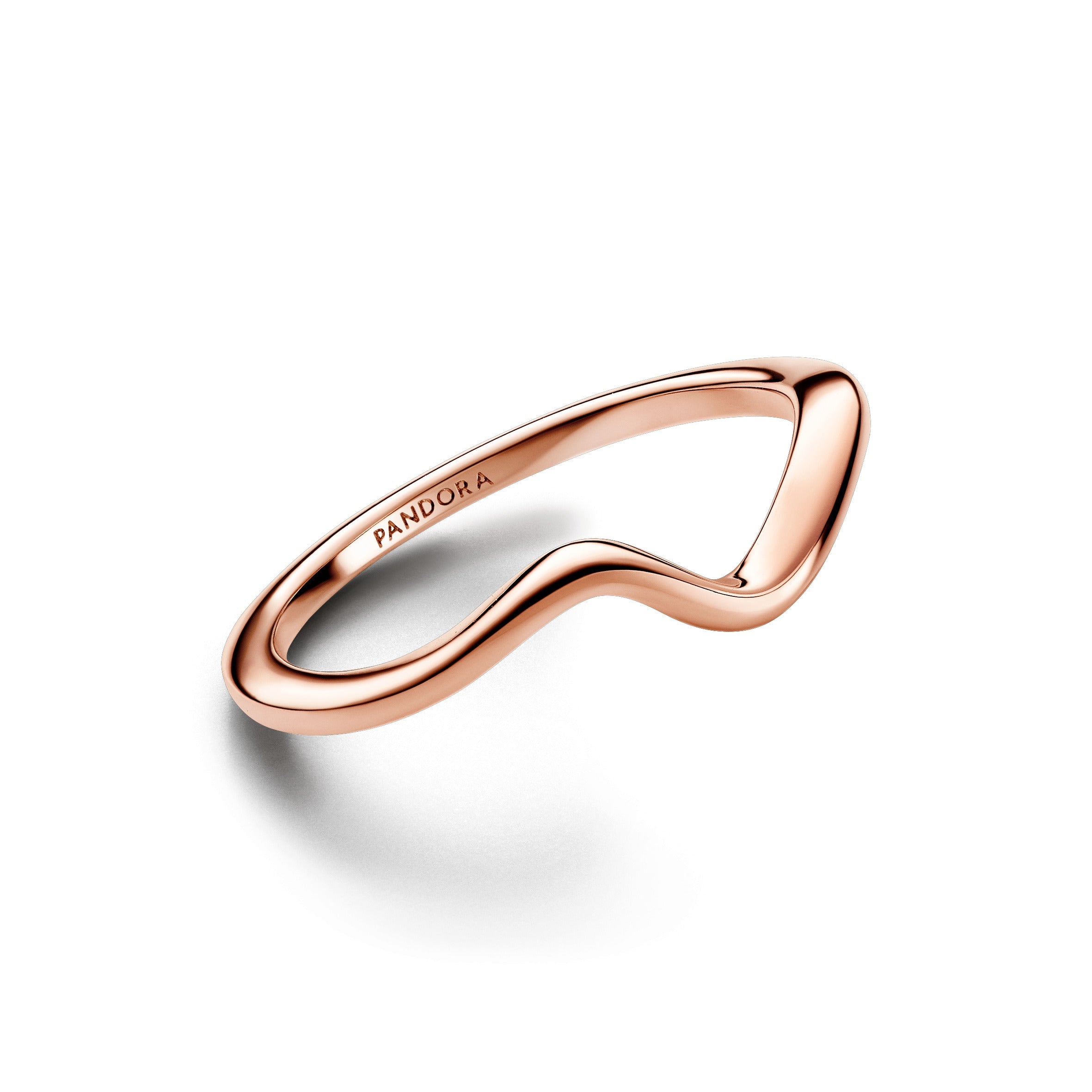 Pandora Gepolijste golvende ring roségoudverguld - 183095C00