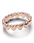 Pandora Roségouden Rij van Harten Ring 183427C00 - PansiteNederland.nl