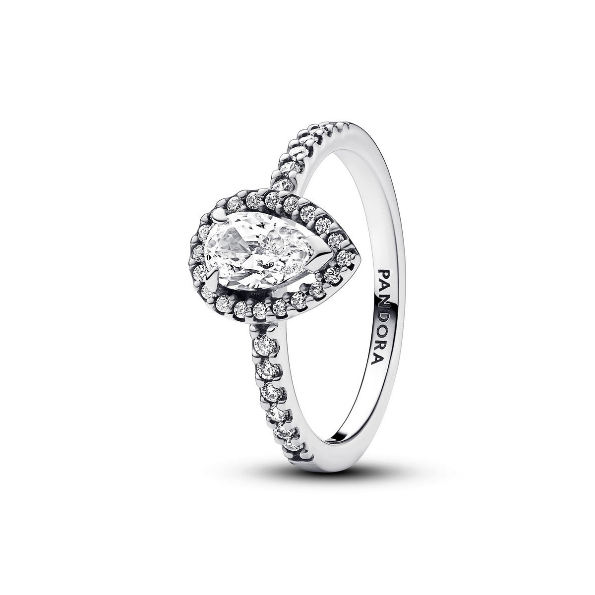 Pandora Sprankelende Peer Halo Ring zilver - 192835C01