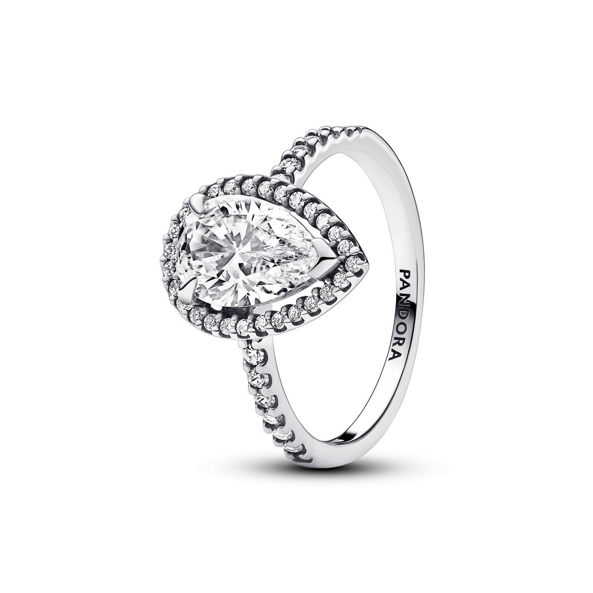 Pandora Sprankelende Peer Halo Ring zilver - 193012C01