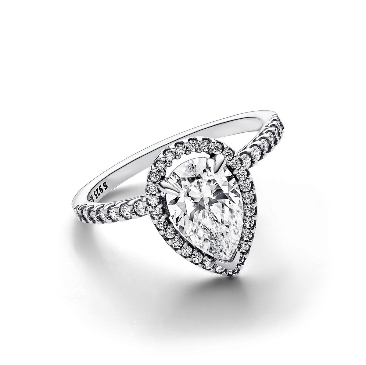 Pandora Sprankelende Peer Halo Ring zilver - 193012C01