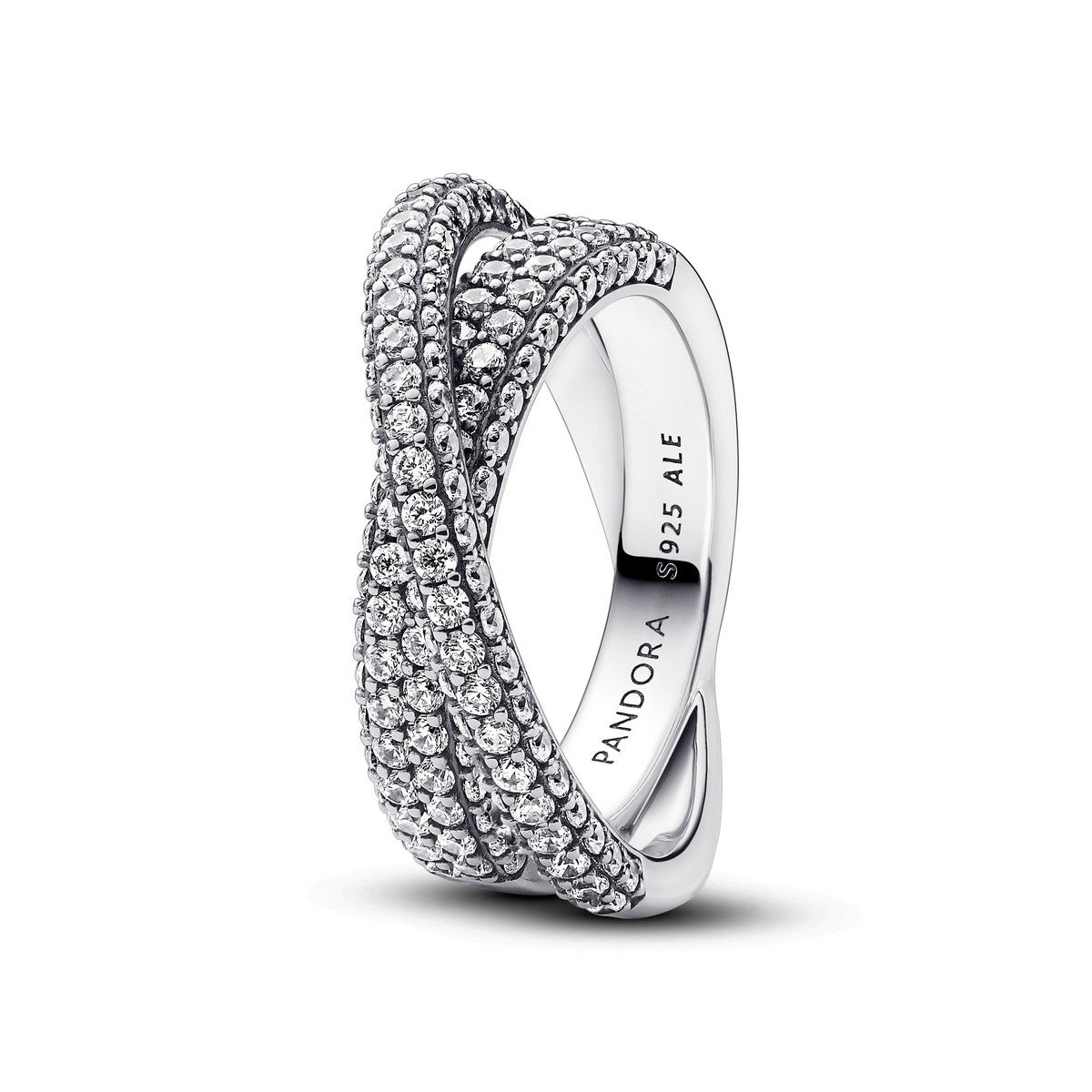Pandora Timeless Pavé Gekruiste Dubbele Bandring zilver - 193022C01